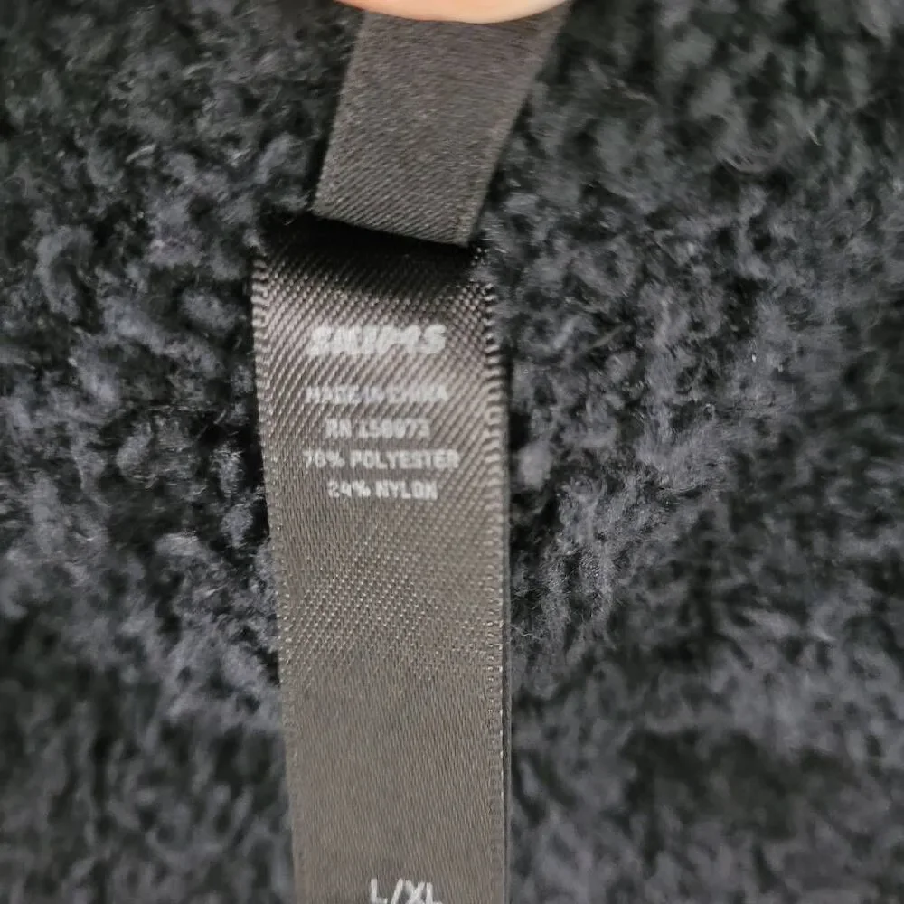 Skims Cozy Knit Teddy Shorts Sz L/XL Onyx Black Pull On High Rise Plush‎ Lounge